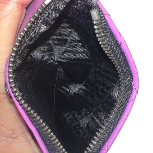 Kurt Geiger Purple  Leather Quilted Double Coin Bifold Wallet EUC - Picture 8 of 12